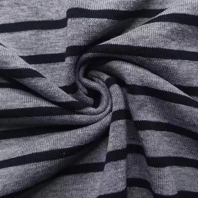 Soft 65% Polyester 35%Cotton Stripe French Terry Hoodie Fabric