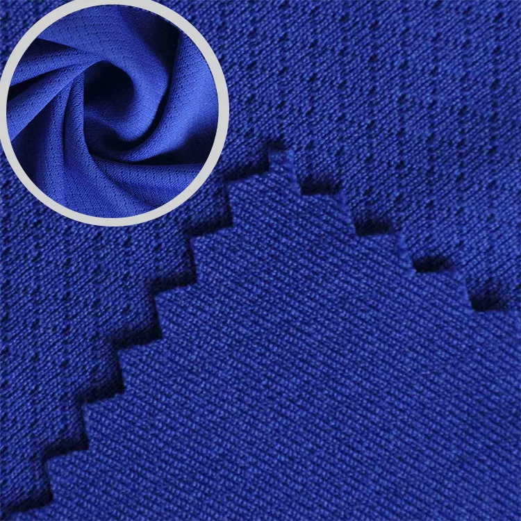 Wholesale 100% Polyester Mesh Sportswear Breathable Knitted Fabric for Sports T-shirt Basketball Wear